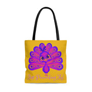 Stop Peacocking Me purple yellow Tote Bag