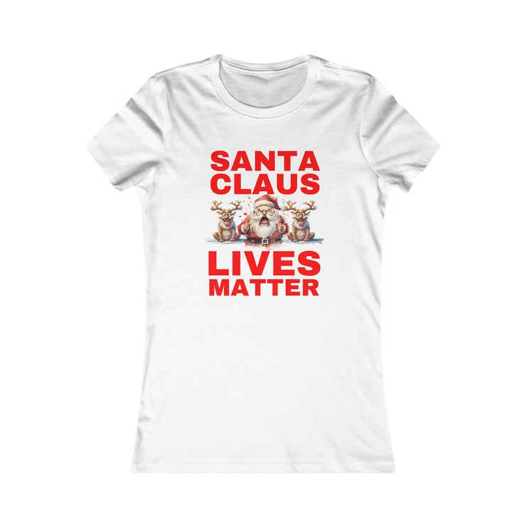 Santa Claus Lives Matter Christmas Red Women&