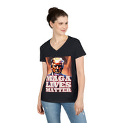 MAGA lives matter 3D V-neck Women's tee