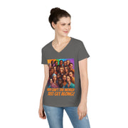 Why can't the world just get along American V-Neck T-Shirt