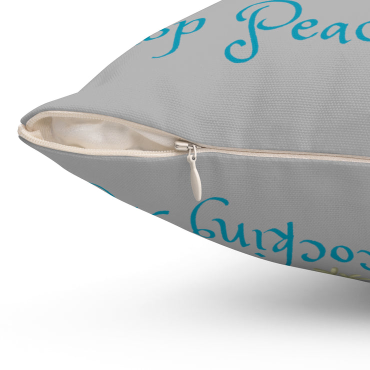 Stop Peacocking Me! Silver green - Spun Polyester Square Pillow