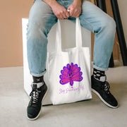 Stop Peacocking Me! purple Cotton Tote Bag