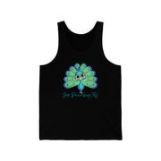 Stop Peacocking Me! Aqua Unisex Jersey Tank