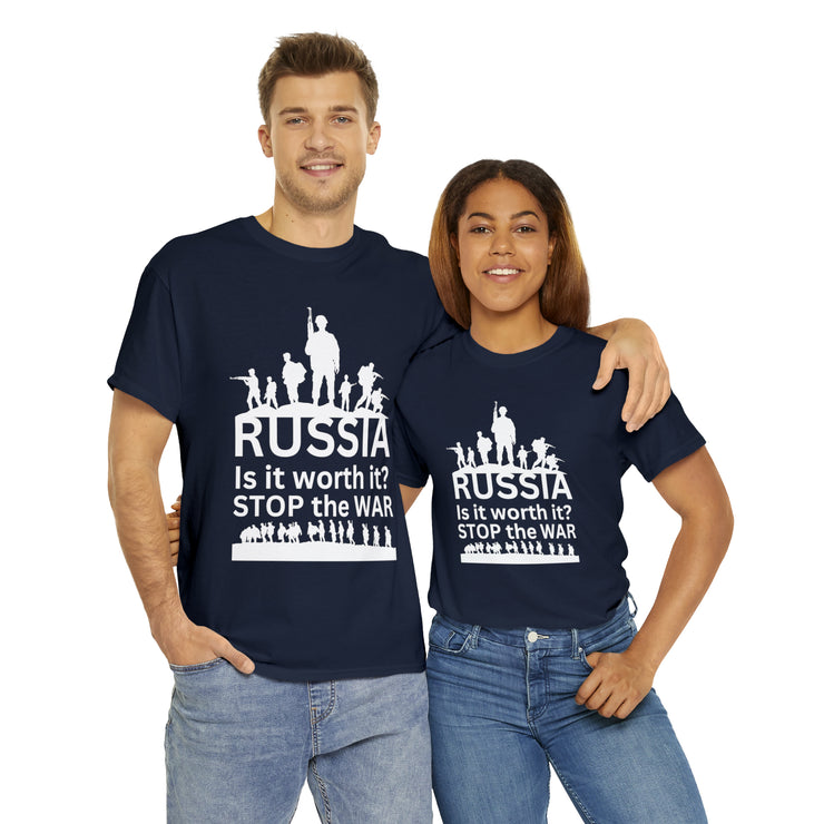 Russia is it worth it, stop the war unisex Heavy Cotton Tee