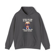 Voted for him 2016 & 2020 still voting for Trump in 2024  unisex Heavy Blend™ Hooded Sweatshirt