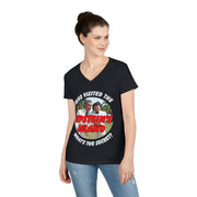 Who visited the Epstein's Island What's the secret V-neck Women's tee