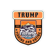 Trump fishing and voting 2024 Transparent Outdoor Stickers, Die-Cut, 1pcs