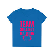 Team still not watching Football ladies' V-Neck T-Shirt