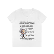 First Grade Math 133 million voters ladies' V-Neck T-Shirt