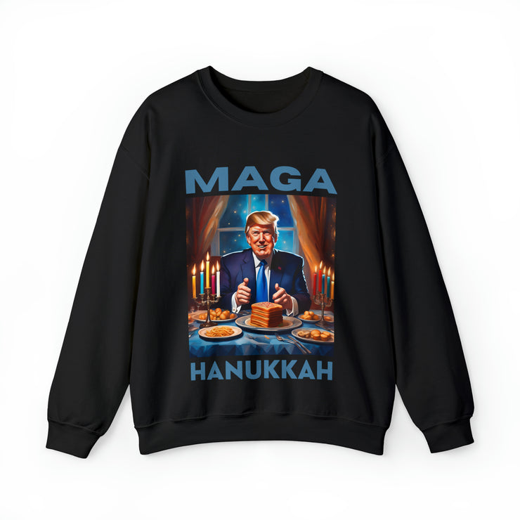 MAGA Hanukkah soft blue Heavy Blend™ Crewneck Sweatshirt Unisex