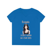 Revenge is best served in a cold plate ladies' V-Neck T-Shirt