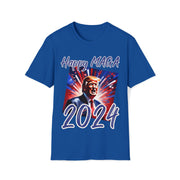 Happy MAGA 2024 blue Soft style T-Shirt unisex