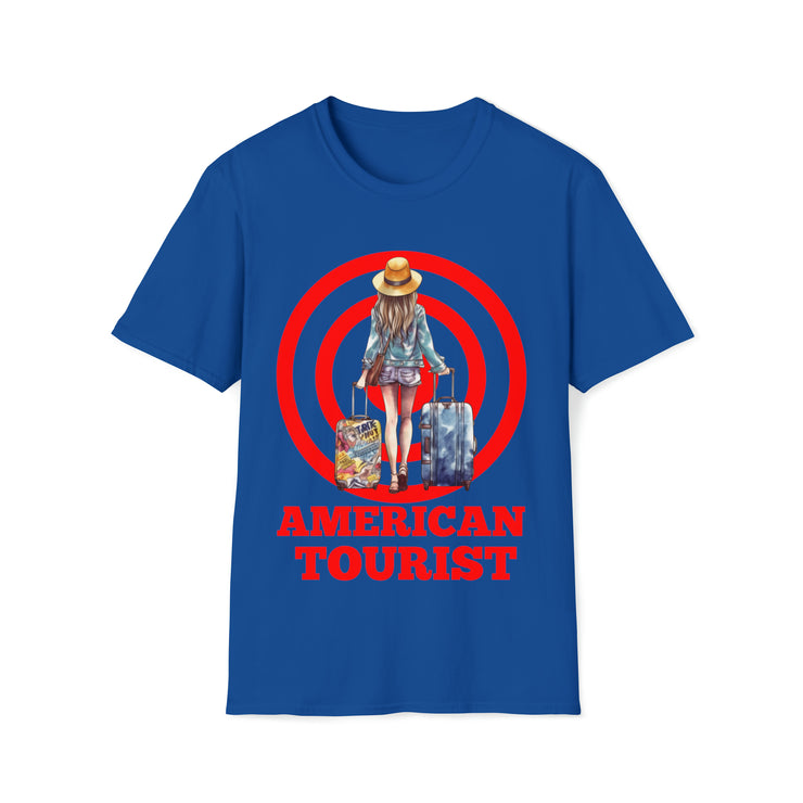 American Tourist Female worth a billon dollars Unisex Softstyle T-Shirt