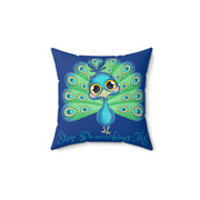 Stop Peacocking Me! Dark Blue green - Spun Polyester Square Pillow