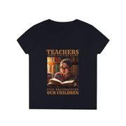 Teachers leave our kids alone Stop Brainwashing Our Children V-Neck T-Shirt