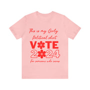 This is my Girly political vote 2024 for someone who cares shirt Jersey Short Sleeve Tee