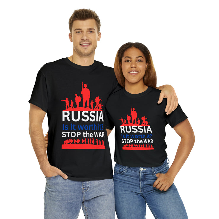 Russia is it worth it, stop the war unisex Heavy Cotton Tee