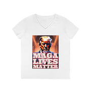 MAGA lives matter 3D V-neck Women's tee