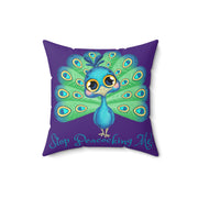 Stop Peacocking Me! Purple green - Spun Polyester Square Pillow