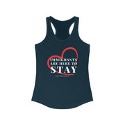 Immigrants are here to stay women's Ideal Racerback Tank