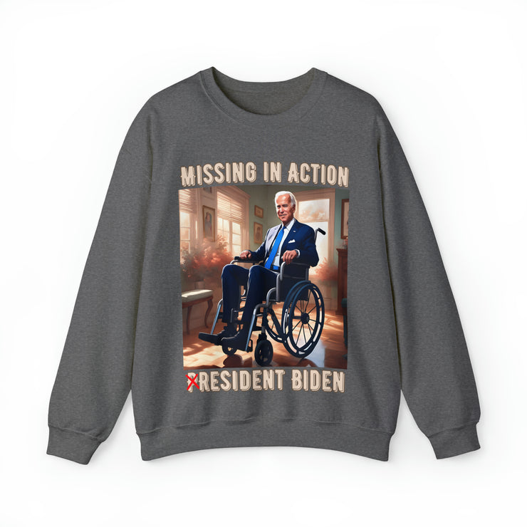 Missing in action resident Biden Heavy Blend™ Crewneck Sweatshirt Unisex