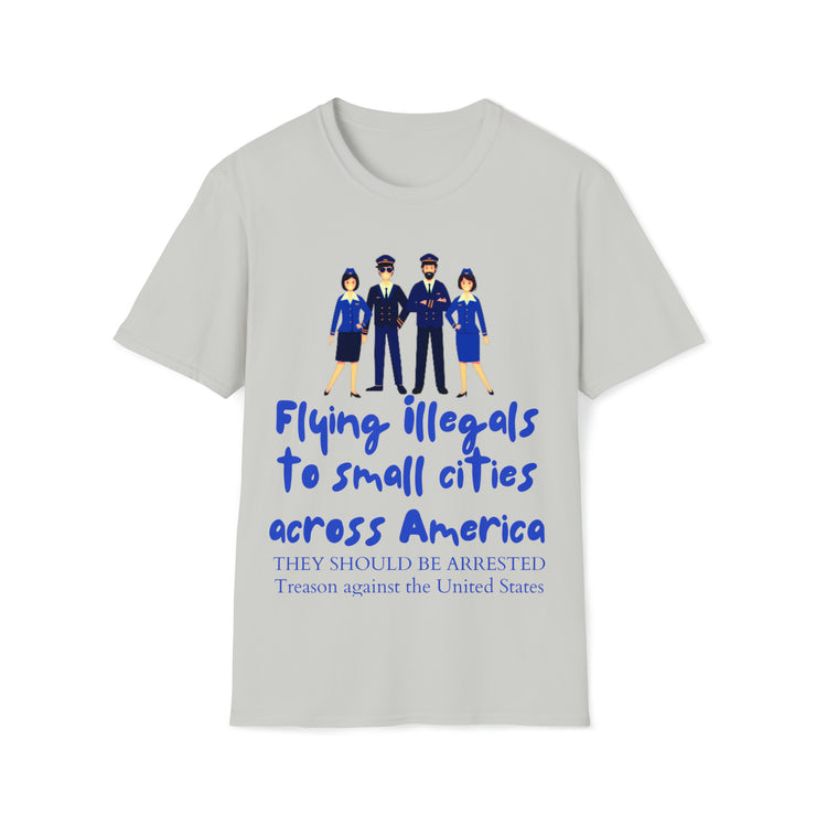 Flying illegals to small cities across America Soft style T-Shirt