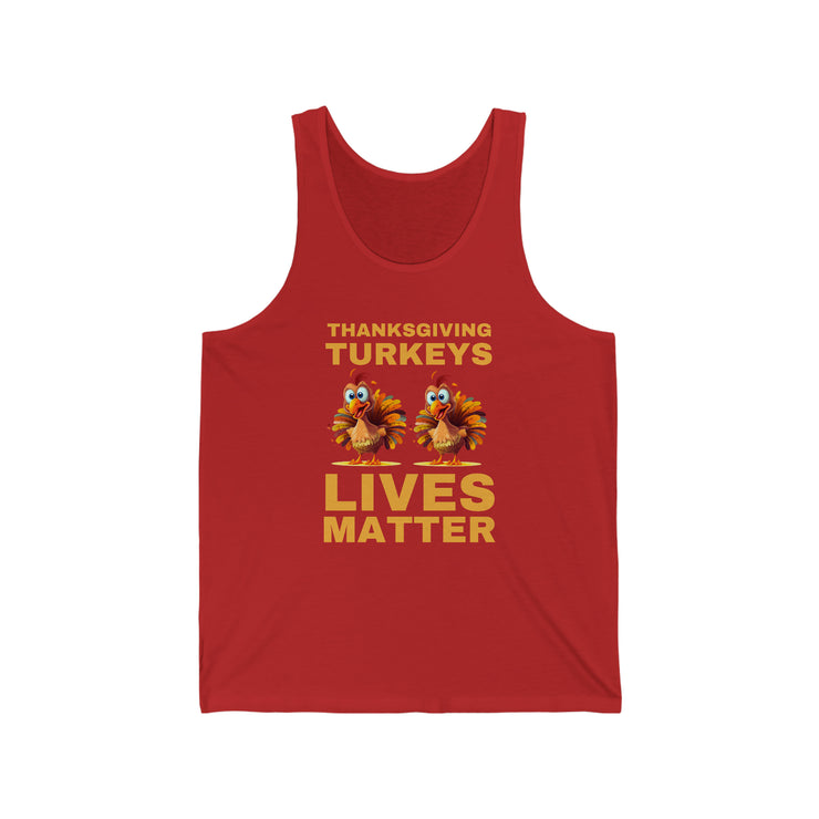 Thanksgiving Turkeys Lives Matter Jersey Tank