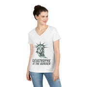 Catastrophe at the Border  ladies' V-Neck T-Shirt