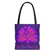 Stop Peacocking Me purple Tote Bag