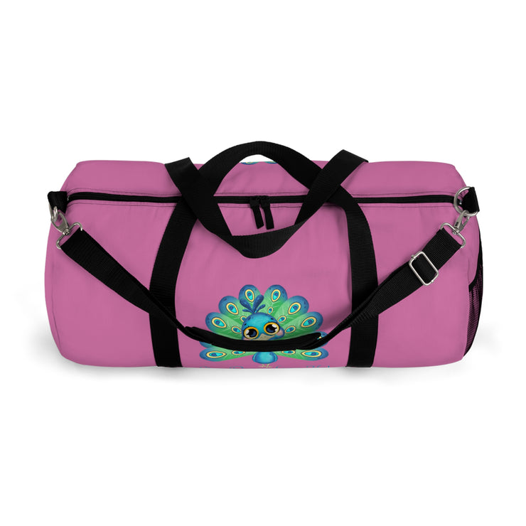 Stop peacocking me light pink duffel bag