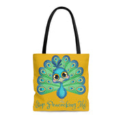 Stop Peacocking Me green yellow Tote Bag