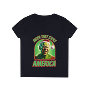 Biden that stole America close up V-neck Women's tee