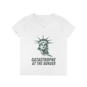 Catastrophe at the Border  ladies' V-Neck T-Shirt