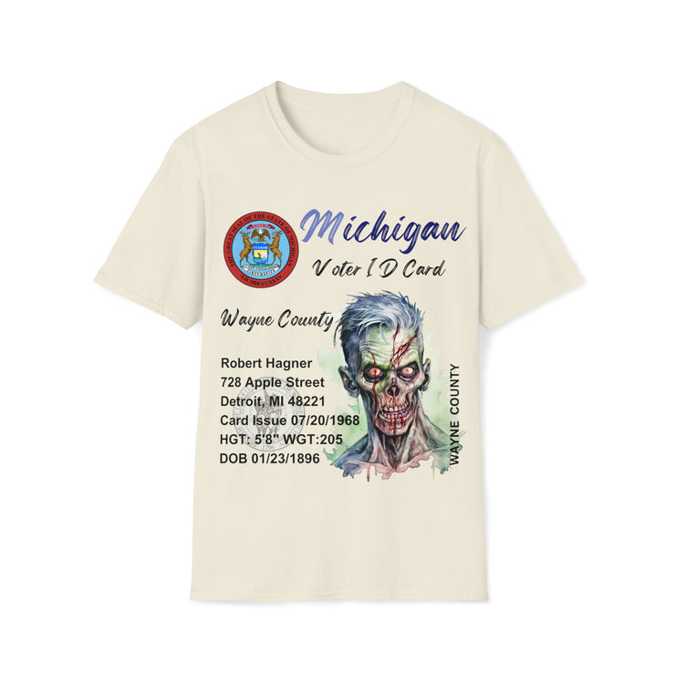 Registered Michigan Dead Voter ID Unisex Softstyle T-Shirt