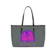 Stop Peacocking Me purple/grey Leather Shoulder Bag