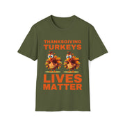 Thanksgiving turkeys Lives Matter Orange Soft style T-Shirt