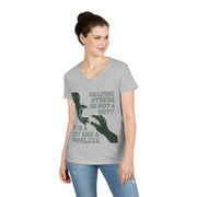 Helping others is not a duty; it is a joy and a privilege ladies' V-Neck T-Shirt