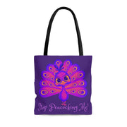 Stop Peacocking Me purple Tote Bag