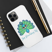 Stop Peacocking Me white tough Phone Cases green