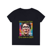 Wanna see her cry again in 2024 V-neck Women's tee