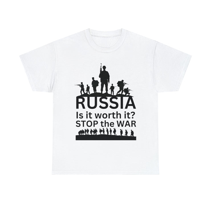 Russia is it worth it, stop the war unisex Heavy Cotton Tee