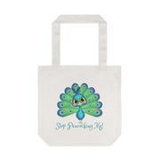 Stop Peacocking Me! Green cotton Tote Bag