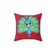 Stop Peacocking Me! Red green - Spun Polyester Square Pillow