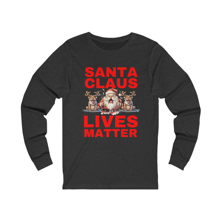 Santa Claus Lives Matter Christmas Red unisex Jersey Long Sleeve Tee