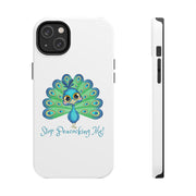 Stop Peacocking Me white tough Phone Cases green