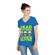 Halloween Dead Voters Lives Matter hot yellow  ladies' V-Neck T-Shirt