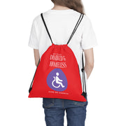 Disabled & Homeless donate and share Outdoor Drawstring Bag RED