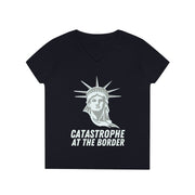 Catastrophe at the Border  ladies' V-Neck T-Shirt