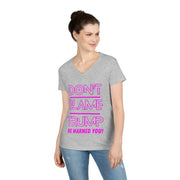 Don't Blame Trump He warned you! Pink ladies' V-Neck T-Shirt