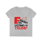 F Biden I'm voting for Trump ladies' V-Neck T-Shirt